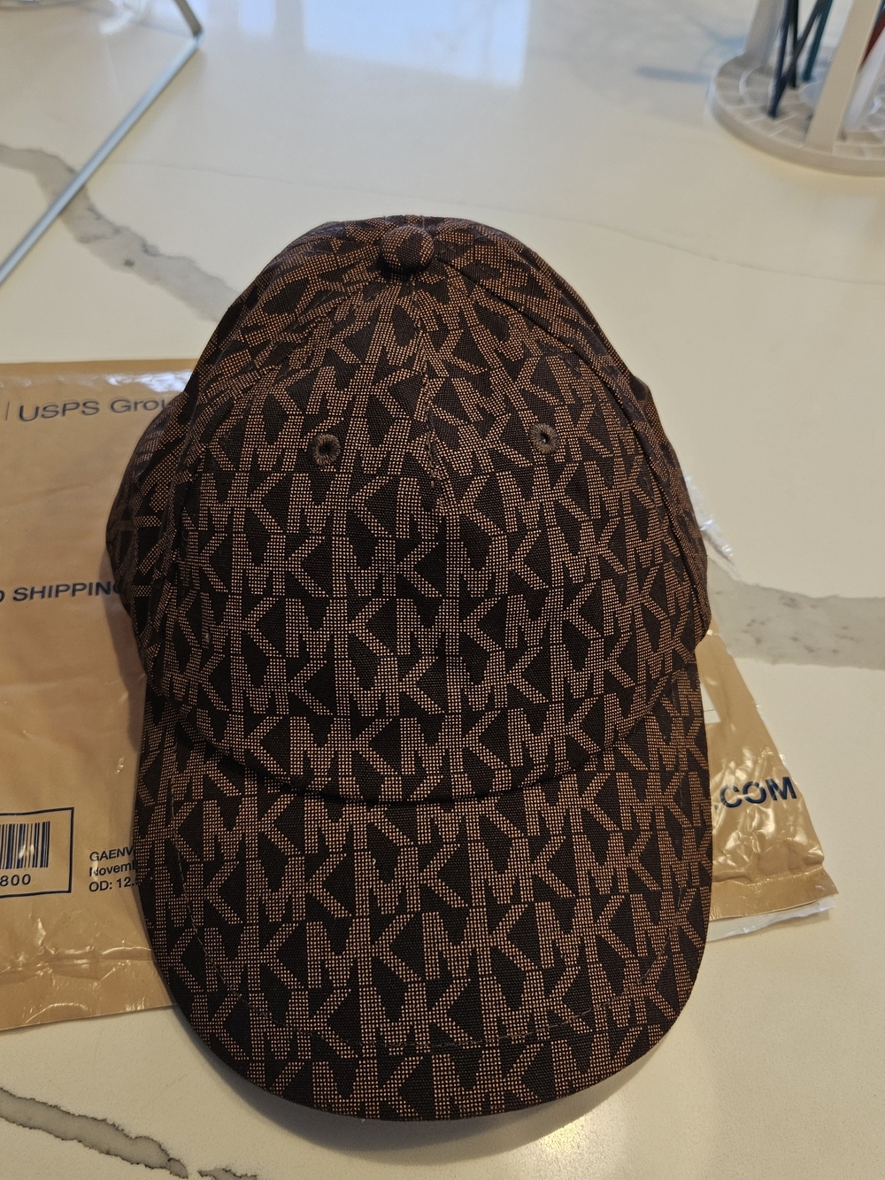 Michael Kors Brown MK Monogram Baseball Cap